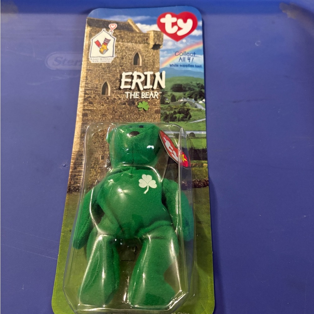 Ty Erin the Bear - Vibrant Green Plush